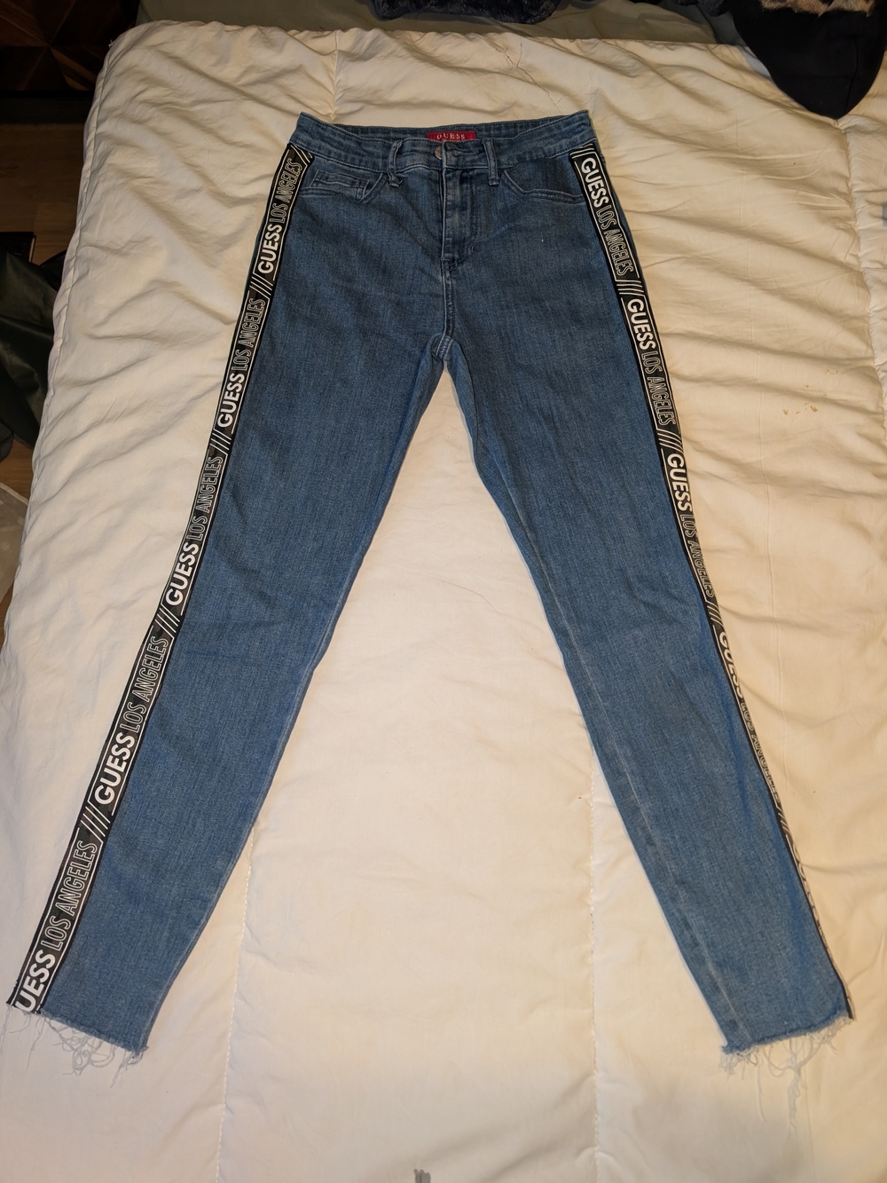 GUESS Blue Side-Logo Skinny Jeans for Women
